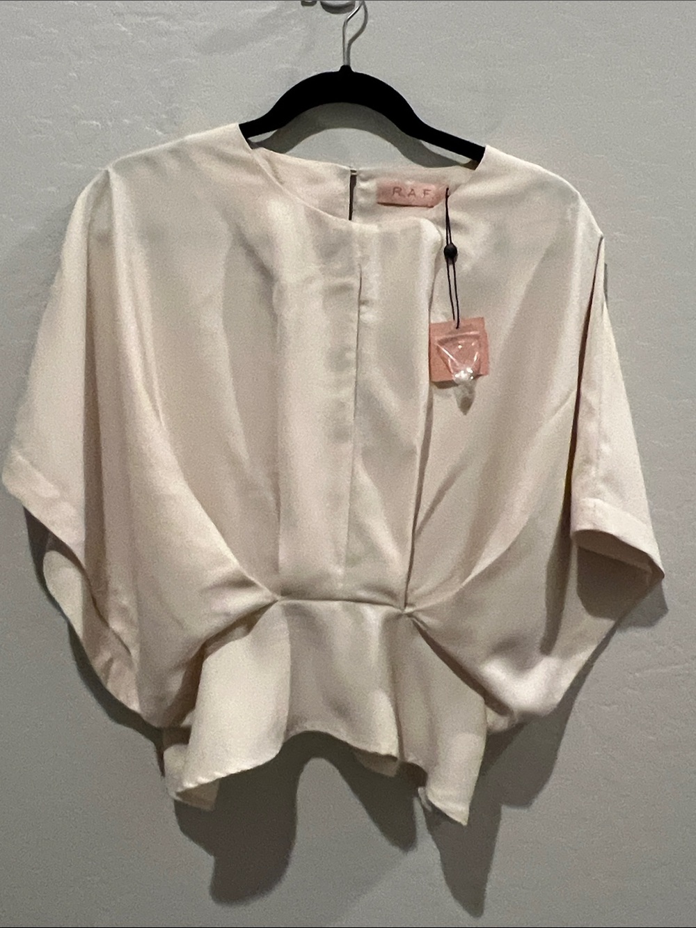 Raf Cream Satin Women's Top size Large